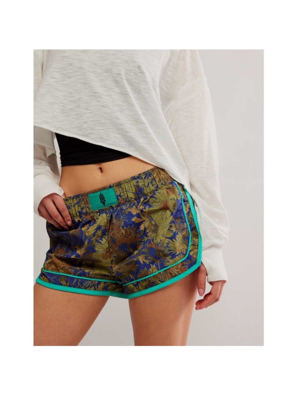 FP Movement by Free People:”Varsity Short” in Camo Floral Combo NWT
